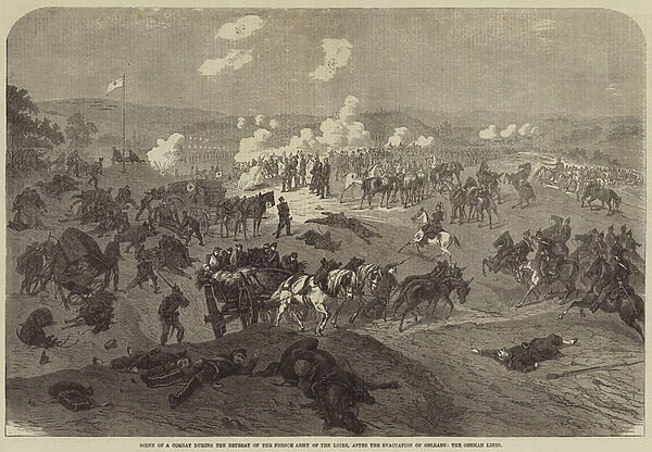 Scene of a Combat during the Retreat of the French Army of the Loire, after the Evacuation... (engraving)