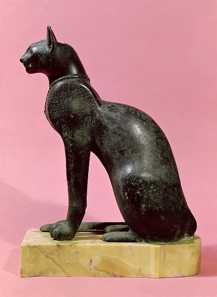 Sculpture of a cat, Late Period (bronze)