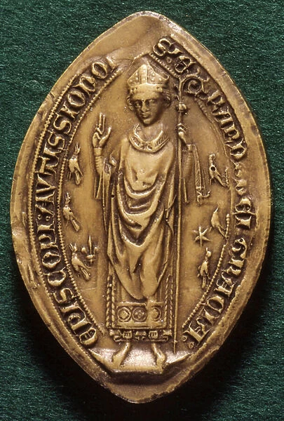 Seal of Erard de Lesignes (1270-1278) bishop of Auxerre, France