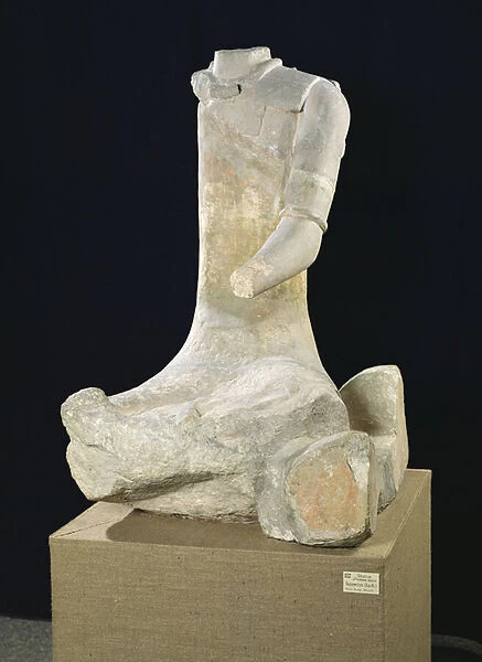 Seated man, from Roquepertuse, Tene II, c. 300-120 BC (stone)