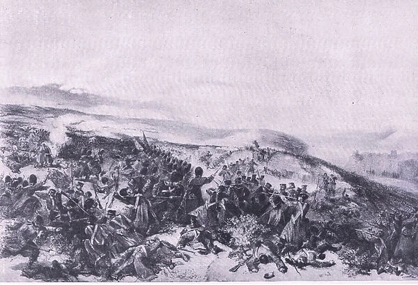 Second charge of the Guards, when they retook the two gun batteries at the Battle of