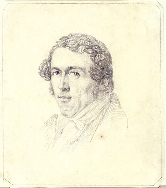 Self Portrait, c. 1825 (pencil on yellow paper)