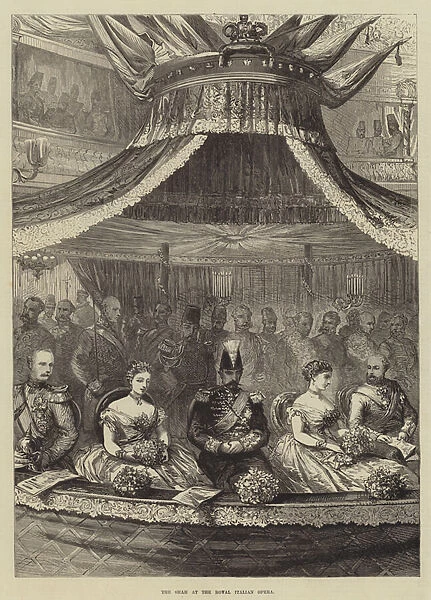 The Shah at the Royal Italian Opera (engraving)