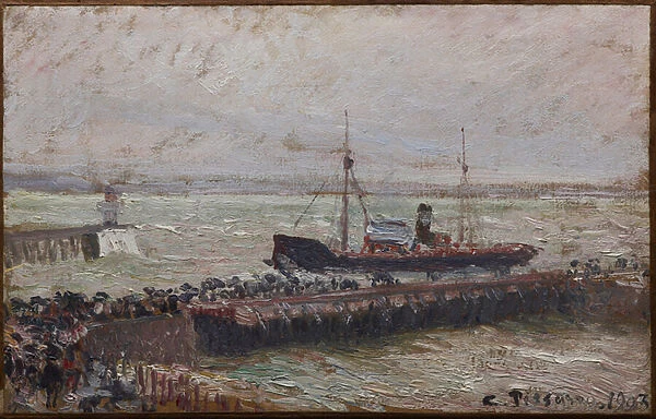 Ship Entering the Harbor at Le Havre, 1903 (oil on canvas)