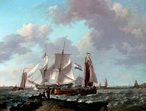 Ships Near the Coast, 1831 (oil on canvas)