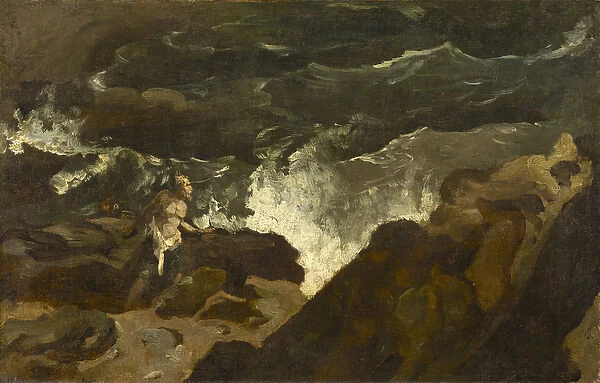 Shipwrecked on a Beach, c. 1822-3 (oil on paper mounted on canvas)