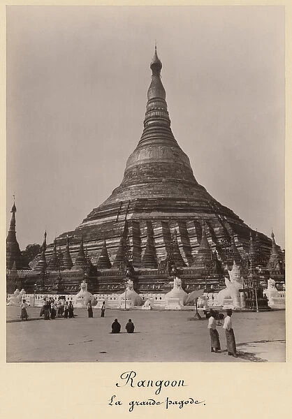 The Shwedagon Pagoda at Rangoon, Burma, c. 1860 (albumen print) (b  /  w photo)