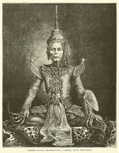 Siamese Actor, representing a Noble, with Nail-Cases (engraving)