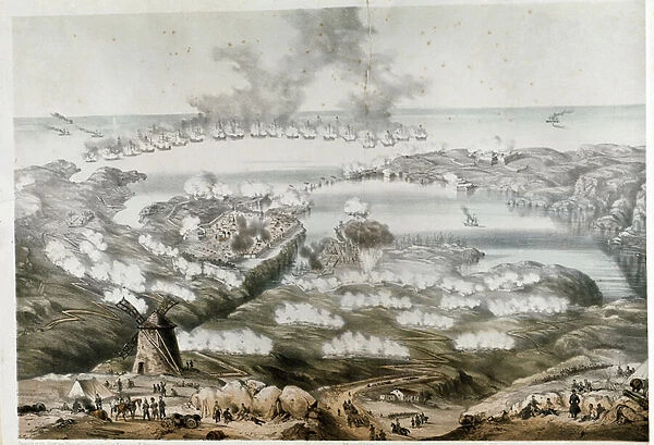 The Siege of Sevastopol, 1854 (19th century print)