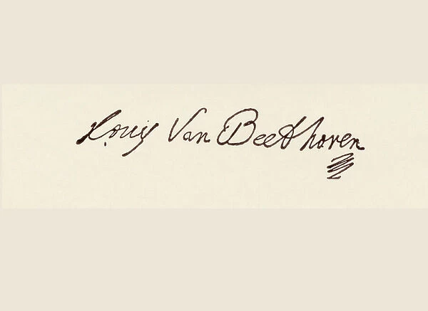 Signature of Ludvig van Beethoven (pen & ink)