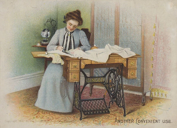 Singer Sewing Machine, The Handy Extension Leaf, Mothers Helper (chromolitho)