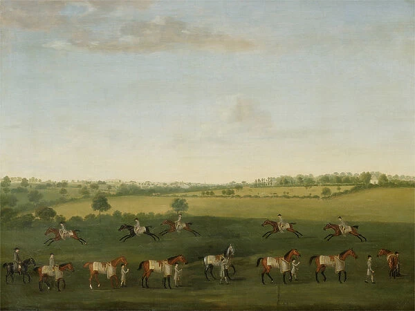 Sir Charles Warre Malets String of Racehorses at Exercise (oil on canvas)