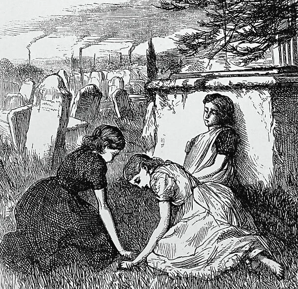 Three sisters grieving, 1850