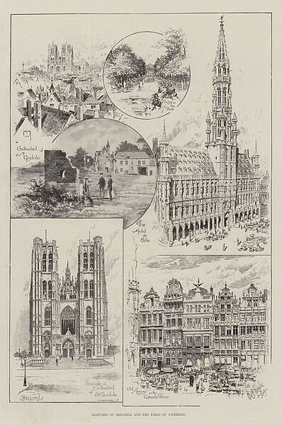 Sketches of Brussels and the Field of Waterloo (engraving)