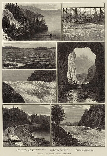 Sketches on the Canadian Pacific Railway Line (engraving)