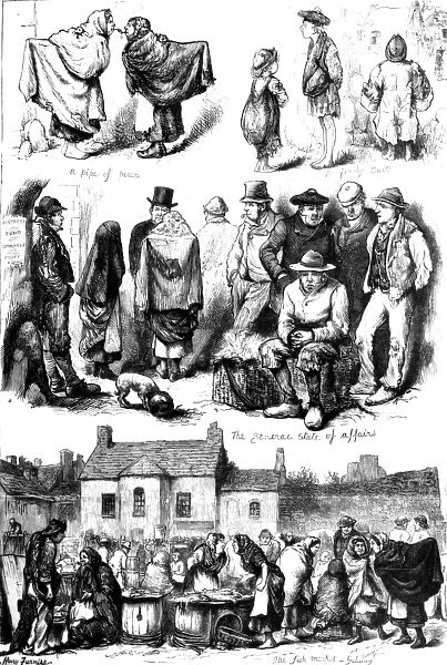 Sketches at Galway, illustration from The Illustrated London News, 1880