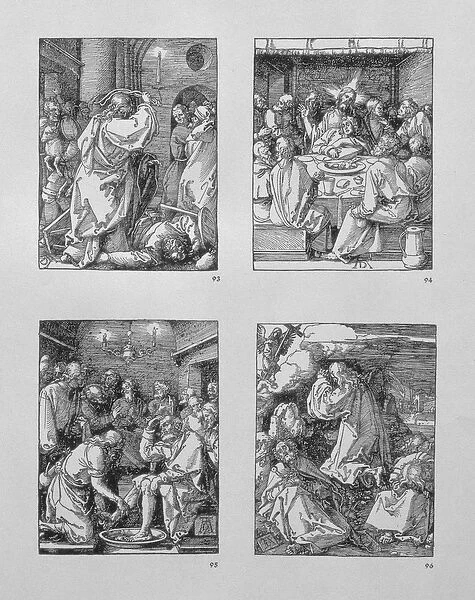 The Small Passion series: (clockwise) Christ expelling the moneychangers