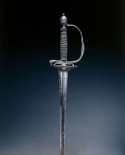 Small sword, late 1600s (steel, iron, wood & wire)