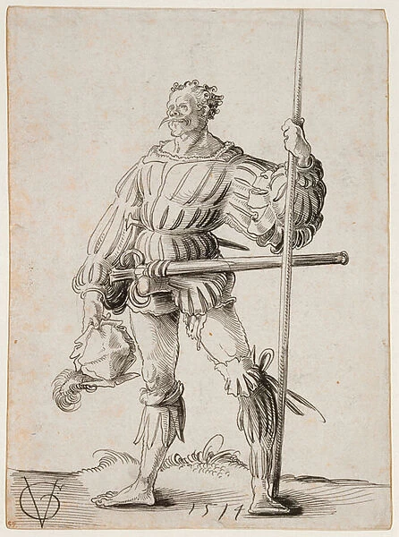 Soldier with a Lance, 1514 (pen & ink on paper)