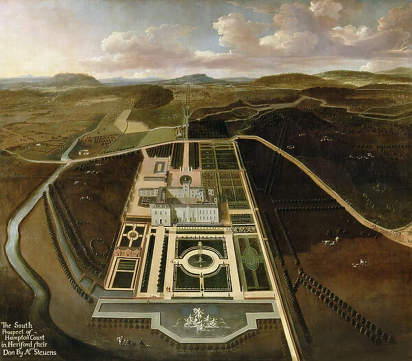 South Prospect of Hampton Court, Herefordshire, c. 1705 (oil on canvas)