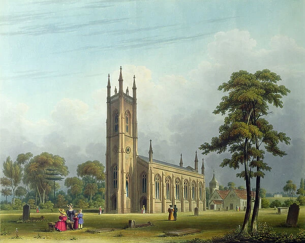 South-west view of the church of St. Nicholas, Lower Tooting