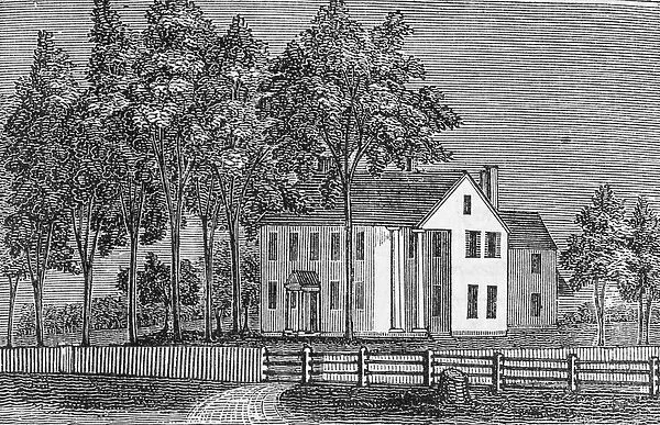 South-west view of Judge Ellsworths House, from Connecticut Historical Collections