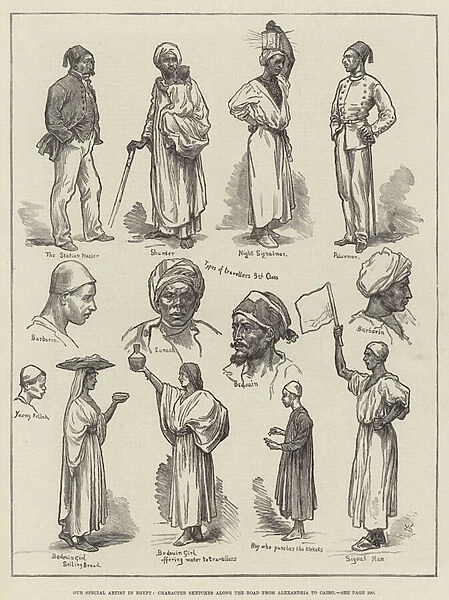 Our Special Artist in Egypt, Character Sketches along the Road from Alexandria to Cairo (engraving)