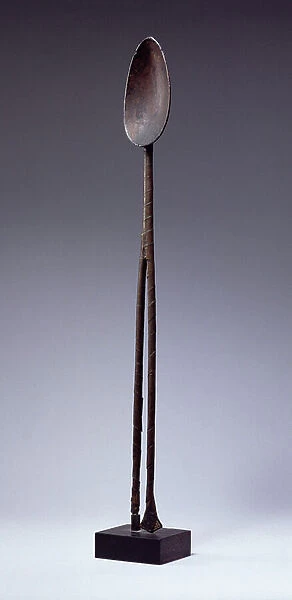 Spoon, Kongo Culture, from Cabinda Region, Angola or Democratic Republic of Congo (wood & copper)