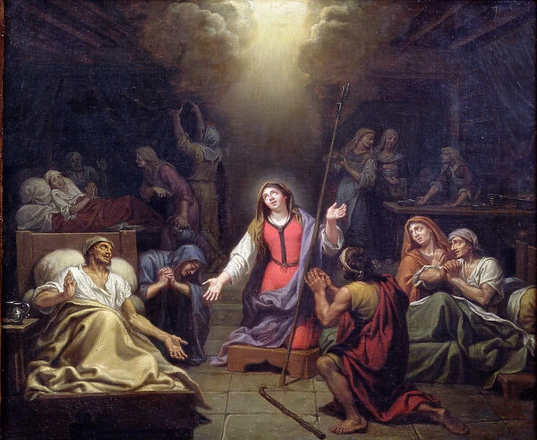 St. Genevieve Protecting the Ill, 1680 (oil on canvas)