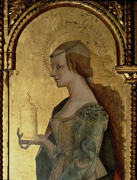 St. Mary Magdalene, detail from the Santa Lucia triptych (tempera on panel) (see 76686)