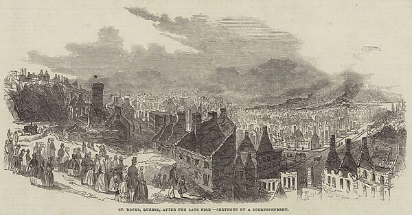 St Rocks, Quebec, after the Late Fire (engraving)