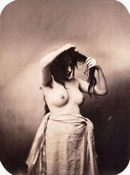 Standing Female Nude, c.1855 (albumen print, mounted)