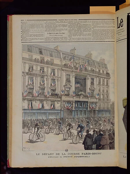 The start of the Paris-Brest bicycle race in front of the offices of Le Petit Journal