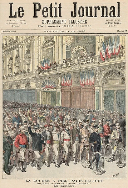 The Start of the Road Race from Paris to Belfort, from Le Petit Journal
