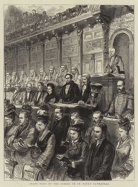 State Visit of the Judges to St Pauls Cathedral (engraving)