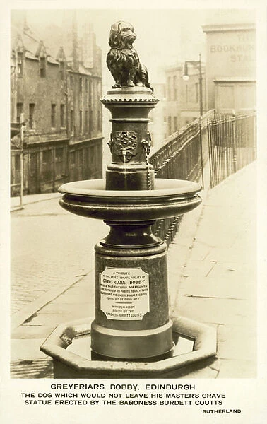 Statue of Greyfriars Bobby, Edinburgh (b  /  w photo)
