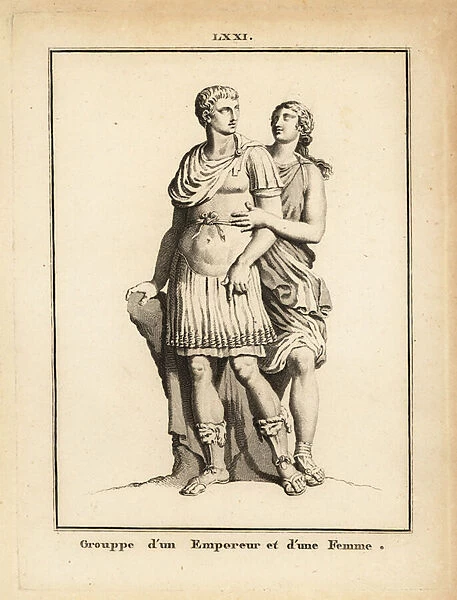 Statue of a Roman emperor and woman