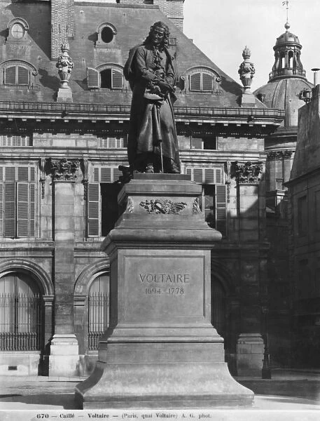 Statue of Voltaire by Joseph Michel Caille (1836-81) Quai Voltaire