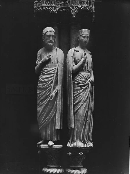 Statues of Philippe Hurepel (1200-34) Comte de Clermont and his wife Mahaut (d