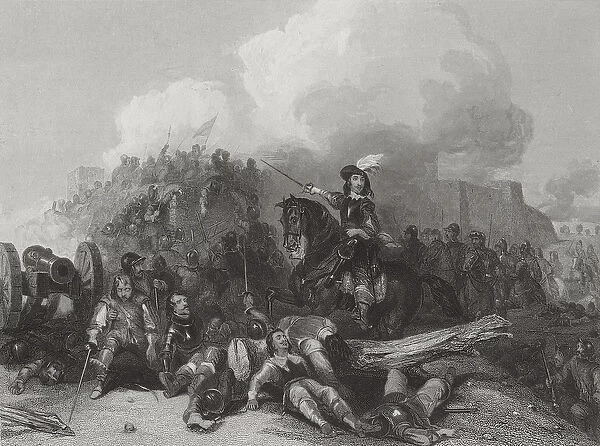 Storming of Bristol, engraved by J. C. Varrall 1844 (engraving) (b  /  w photo)