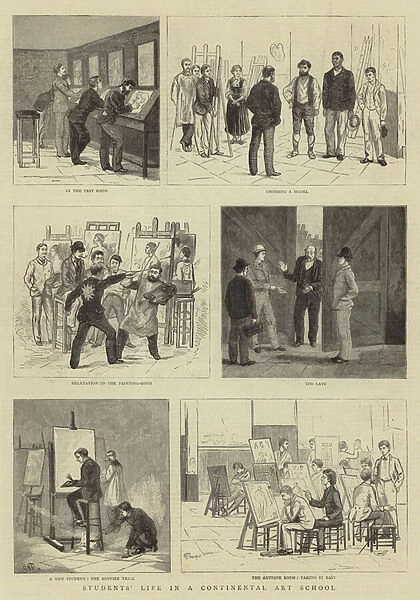 Students Life in a Continental Art School (engraving)