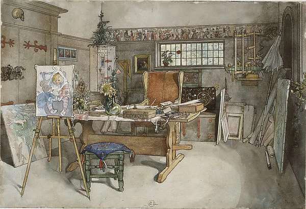 The Studio, from A Home series, c. 1895 (w  /  c on paper)