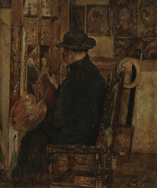 The Studio of Willem Linnig I, Father of the Painter, 1875 (oil on panel)