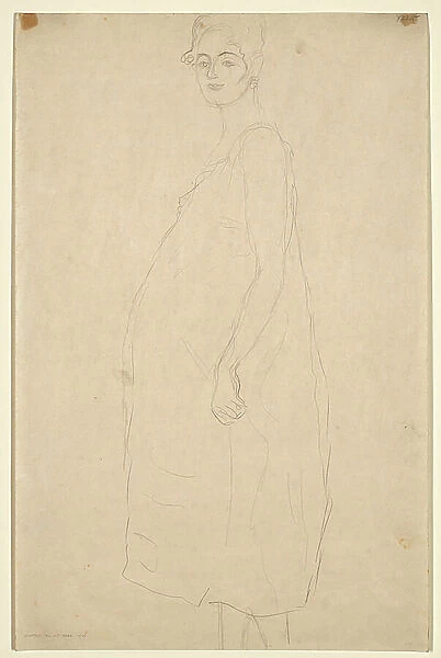 Study of a Dressed Pregnant Woman, c.1915-16 (pencil on simili Japan paper)