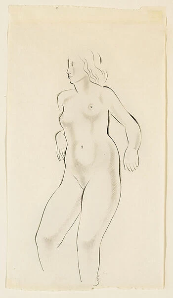 Study of a Female Nude, (pencil on paper)