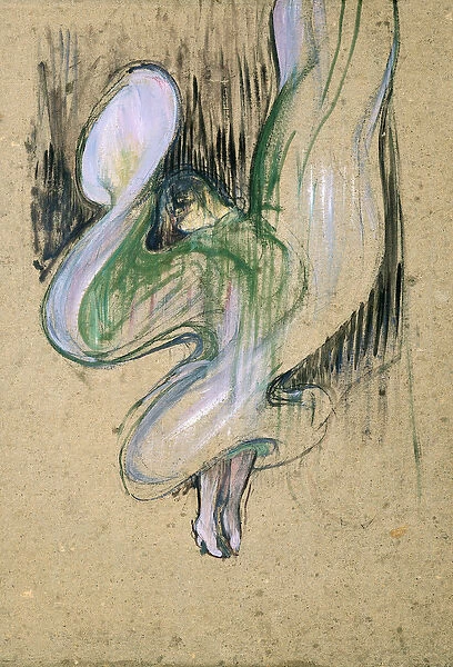 Study for Loie Fuller (1862-1928) at the Folies-Bergere, 1893 (oil on cardboard)