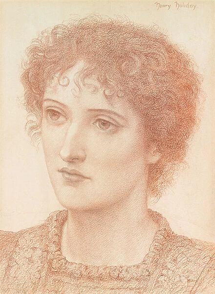 Study of a Young Woman (red chalks on paper)