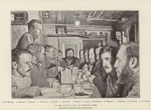At the supper table, 14 February 1895 (litho)