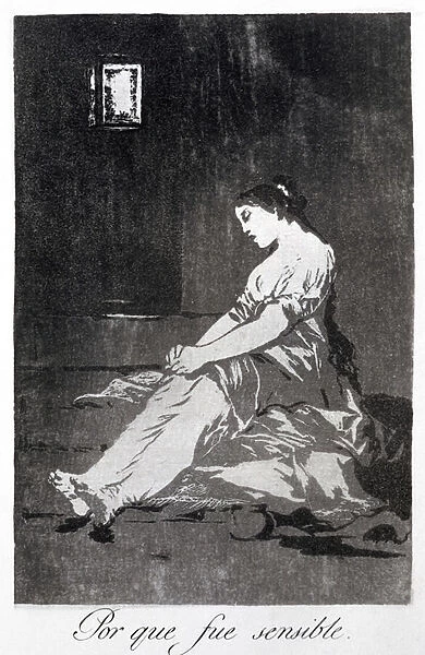 Because she was susceptible, plate 32 of Los caprichos, 1799 (etching)
