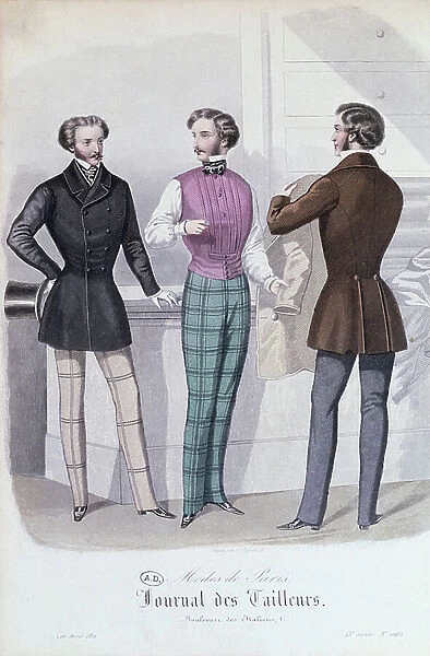 At the Tailors, 1852 (coloured engraving)